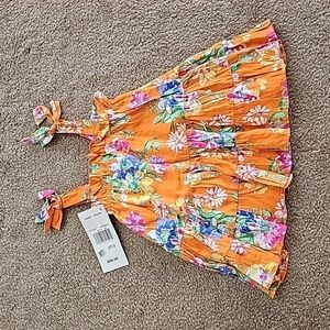 Rare Editions 3T Girls Floral Tiered with Bow Ties Ruffle Dress